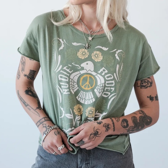 MIDNIGHT RIDER NUDIE PEACE DOVE CUT OFF (M) - Picture 2 of 6